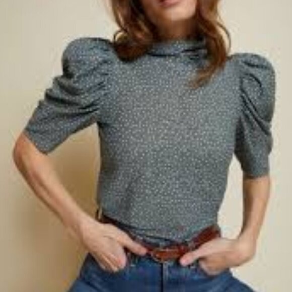 Nation LTD - Dawn Femme Turtleneck in Polka Dot XS - Picture 1 of 6